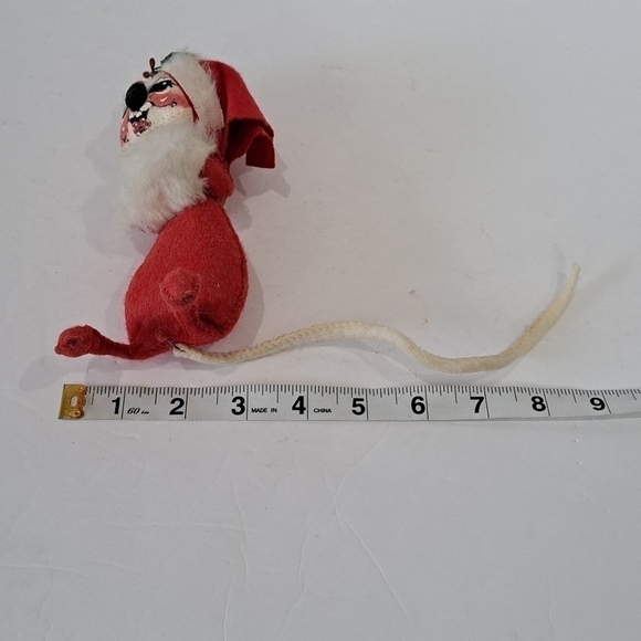 1969 Annalee Mobilitee Mice Mrs Santa Mouse Holly Muff Posable Christmas - Picture 11 of 12